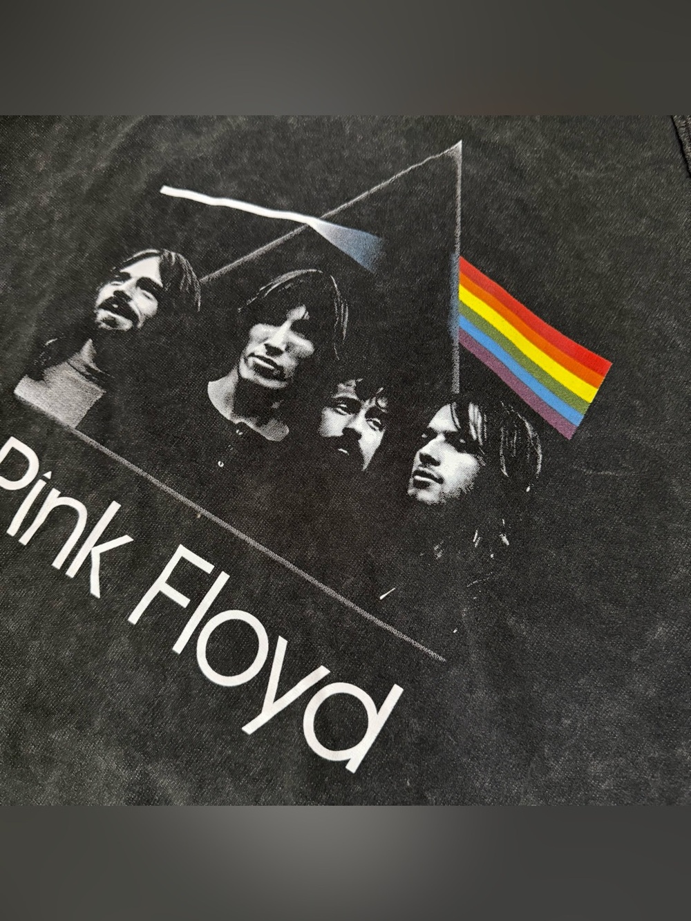 Zenana Outfitters Black Pink Floyd Tee with Rainbow Prism - Picture 2 of 4